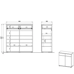 96x103x40 Flur Vertiko für Schuhe - Orsecca^Wohnen Hot