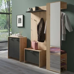 40x184x35 Garderobe mit Spiegel und Schuhablage - Vilataras^Wohnen Hot