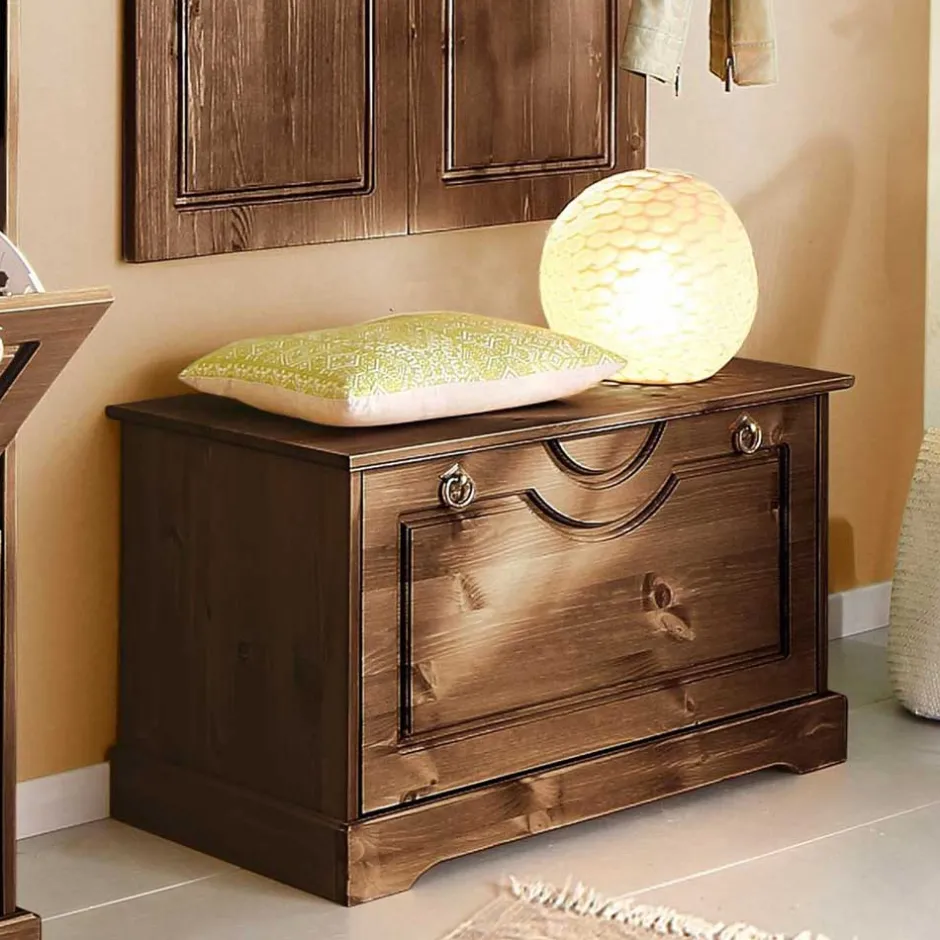 Wohnen 81x45x37 Garderobenbank mit Schuhklappe - Yemisa