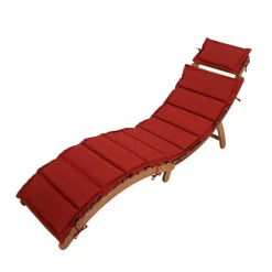 183x64x54 Geschwungene Gartenliege aus Akazie - Bernesa^Wohnen Best