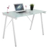 Wohnen 113x73x58 Glas Schreibtisch mit Vierfußgestell - Isacco