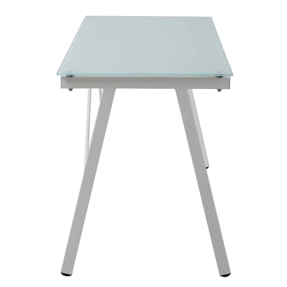 Wohnen 113x73x58 Glas Schreibtisch mit Vierfußgestell - Isacco