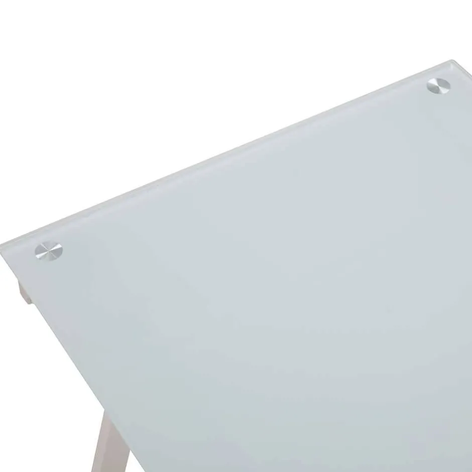 Wohnen 113x73x58 Glas Schreibtisch mit Vierfußgestell - Isacco