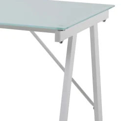 Wohnen 113x73x58 Glas Schreibtisch mit Vierfußgestell - Isacco