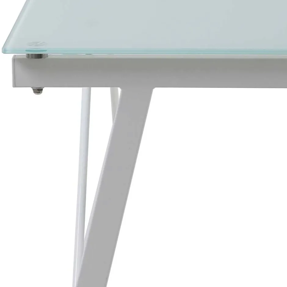 Wohnen 113x73x58 Glas Schreibtisch mit Vierfußgestell - Isacco