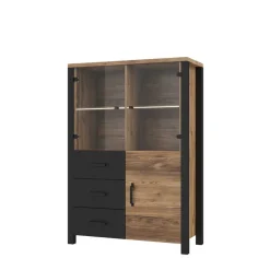 101x146x43 Glastüren Highboard in Fichte NB - Simeona^Wohnen