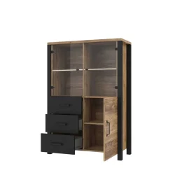 101x146x43 Glastüren Highboard in Fichte NB - Simeona^Wohnen