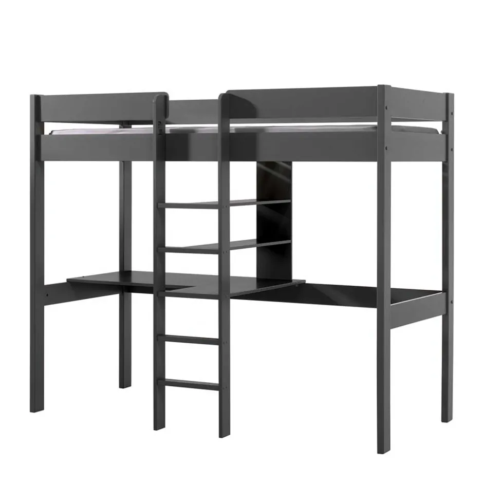 105x175x208 Graues Hochbett mit Schreibtisch - Wevera^Wohnen Best