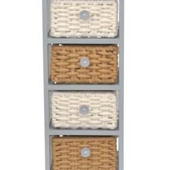 Wohnen 30x73x25 Graues Regal mit vier Körben - Donnira