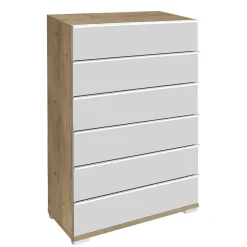 75x120x42 Große Hochkommode mit sechs Schubladen - Nuetran^Wohnen Clearance