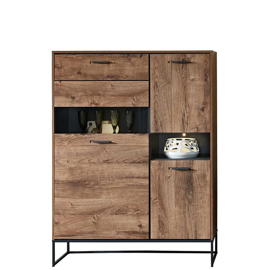 Wohnen 110x148x38 Highboard im Factory Style - Xindus