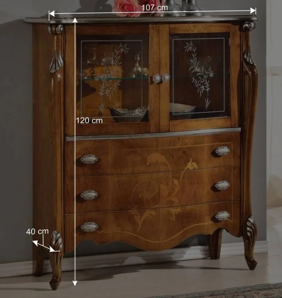 107x120x40 Highboard im Italienischen Stil - Carlenna^Wohnen Best