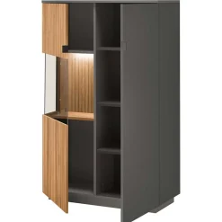 92x152x40 Highboard in Anthrazit & Eiche Bianco - Cruzca^Wohnen Clearance