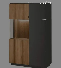 92x152x40 Highboard in Anthrazit & Eiche Bianco - Cruzca^Wohnen Clearance