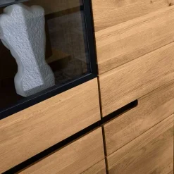 Wohnen 102x148x42 Highboard mit Glas Einsatz - 4-türig - Sennya