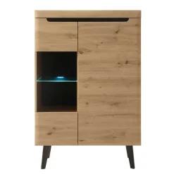 90x134x40 Highboard mit Glaseinsatz 2-türig - Olcian^Wohnen New