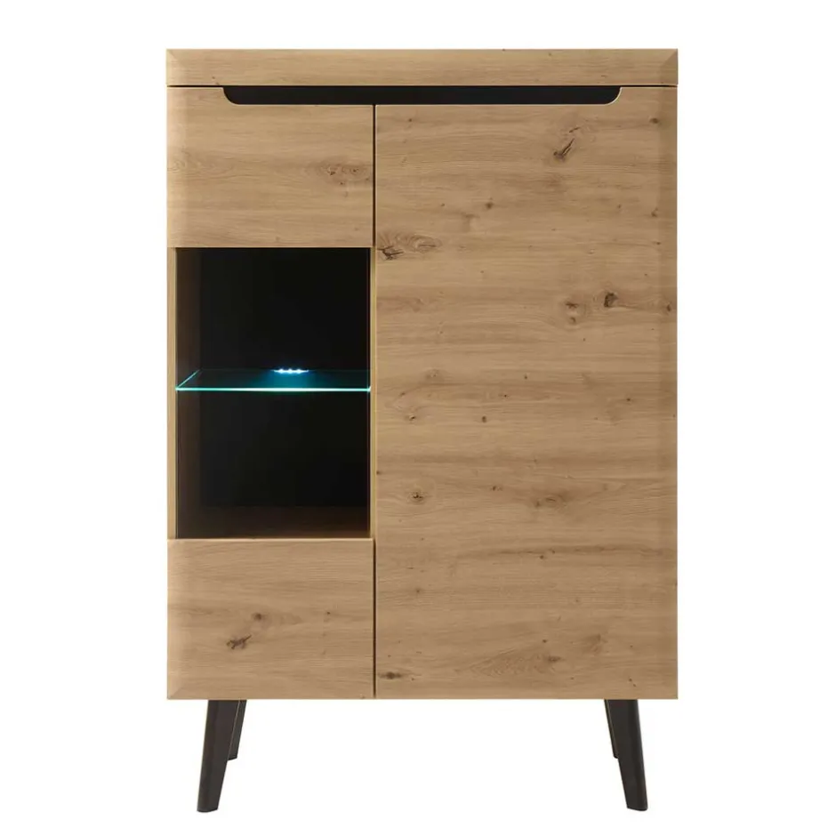90x134x40 Highboard mit Glaseinsatz 2-türig - Olcian^Wohnen New