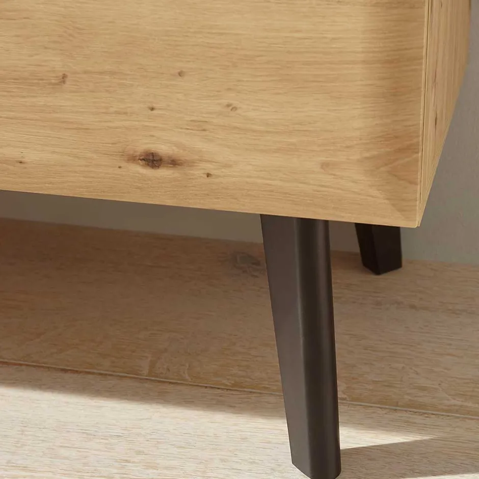 90x134x40 Highboard mit Glaseinsatz 2-türig - Olcian^Wohnen New