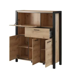 Wohnen 120x140x41 Highboard mit Klappe & 3 Türen - Zavorra