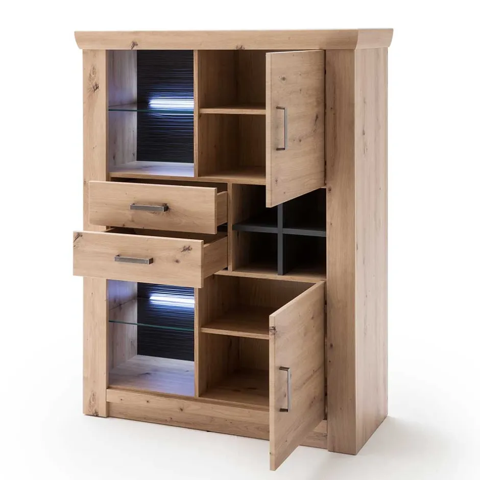 Wohnen 110x146x45 Highboard mit offenen Fächern - Wykina