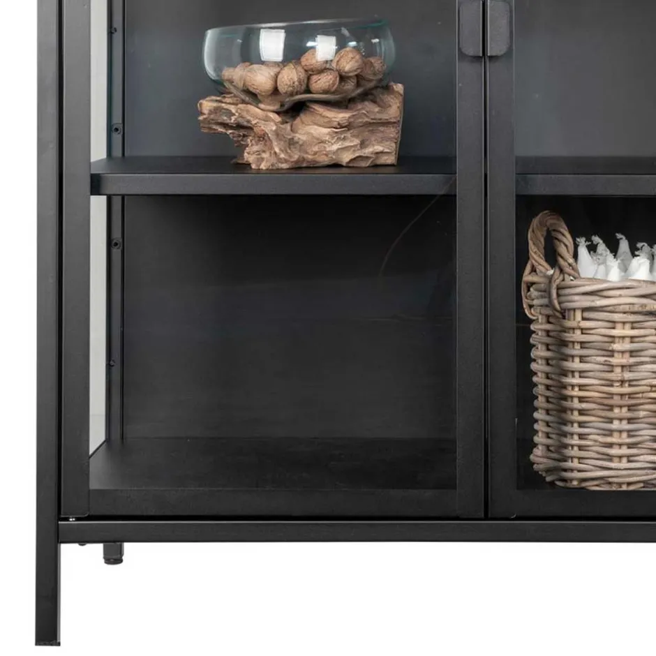 80x102x40 Highboard Vitrine aus Glas & Stahl - Immy^Wohnen Outlet