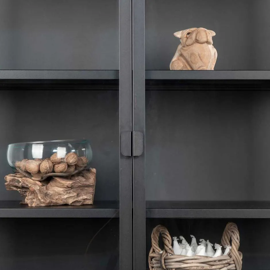 80x102x40 Highboard Vitrine aus Glas & Stahl - Immy^Wohnen Outlet