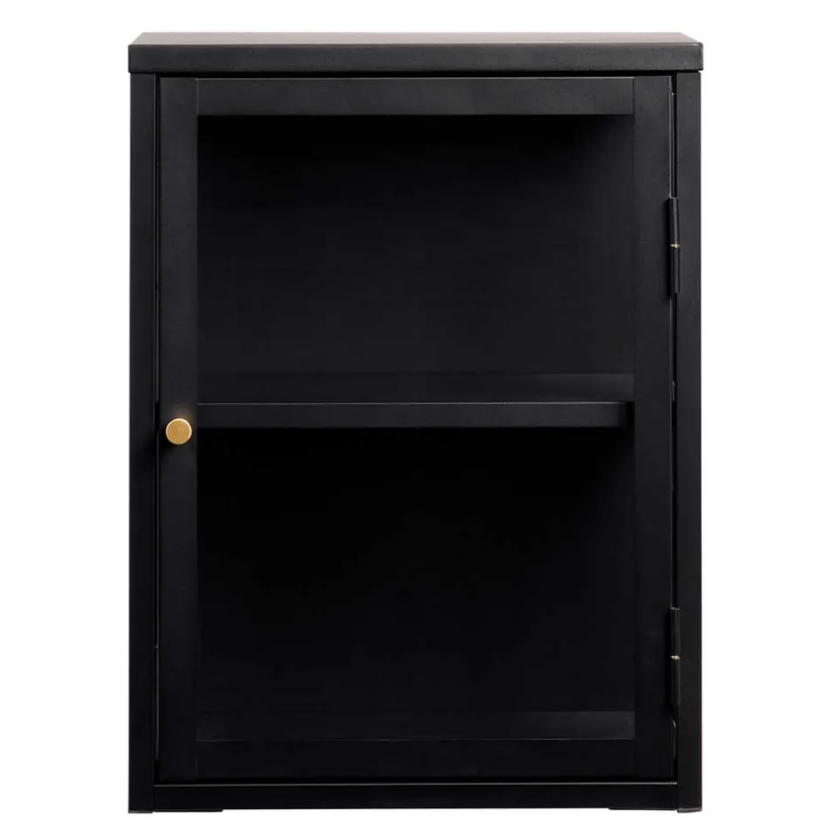 Wohnen 45x60x25 Hängende Vitrine aus Metall in Schwarz - Butoaie