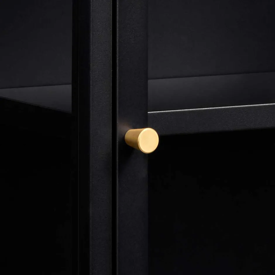 Wohnen 45x60x25 Hängende Vitrine aus Metall in Schwarz - Butoaie