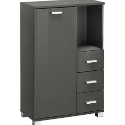 60x90x30 Hochglanz Badschrank in Grau - Ulivia^Wohnen Clearance