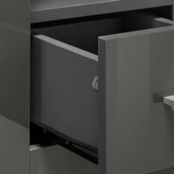 60x90x30 Hochglanz Badschrank in Grau - Ulivia^Wohnen Clearance