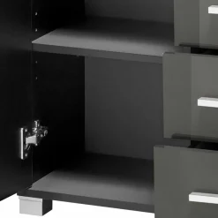 60x90x30 Hochglanz Badschrank in Grau - Ulivia^Wohnen Clearance