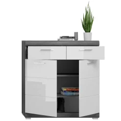 Wohnen 90x96x37 Hochglanz Schuhkommode in Weiß - Nancys