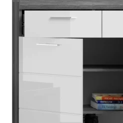 Wohnen 90x96x37 Hochglanz Schuhkommode in Weiß - Nancys