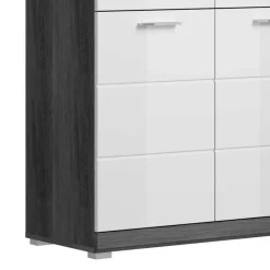 Wohnen 90x96x37 Hochglanz Schuhkommode in Weiß - Nancys