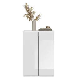 122x99x34 Hochglanz Schuhschrank in Weiß - Ejulia (zweiteilig)^Wohnen Clearance