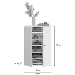 122x99x34 Hochglanz Schuhschrank in Weiß - Ejulia (zweiteilig)^Wohnen Clearance