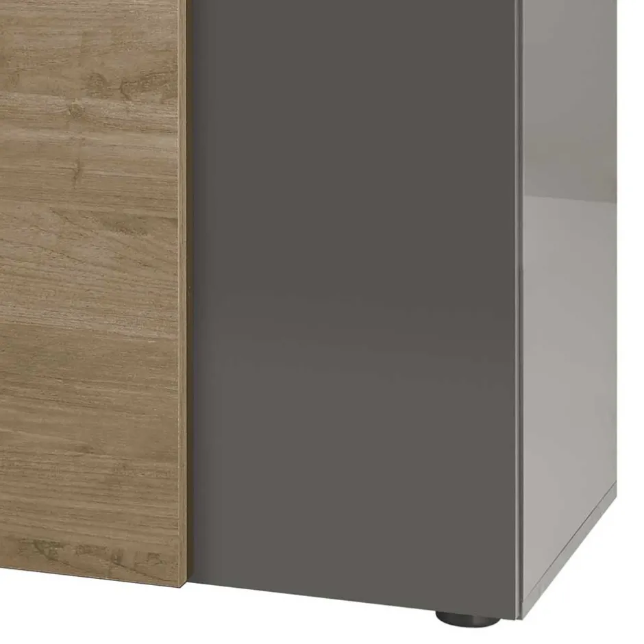 181x94x44 Hochglanz Sideboard in Dunkelgrau - Eracosta^Wohnen Outlet
