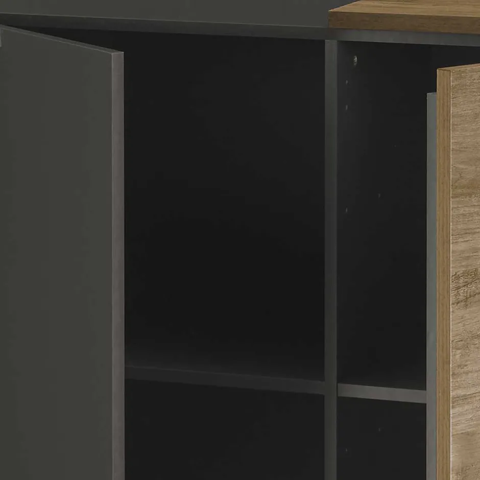 181x94x44 Hochglanz Sideboard in Dunkelgrau - Eracosta^Wohnen Outlet
