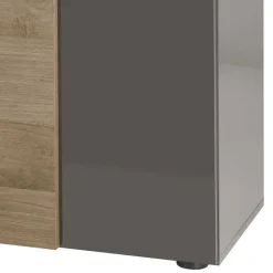 Wohnen 181x59x44 Hochglanz TV Unterschrank in Grau - Eracosta