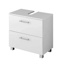 Wohnen 60x59x35 Hochglanz Unterbeckenschrank in Weiß - Vohdan