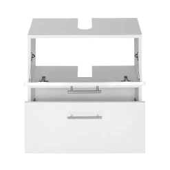 Wohnen 60x59x35 Hochglanz Unterbeckenschrank in Weiß - Vohdan