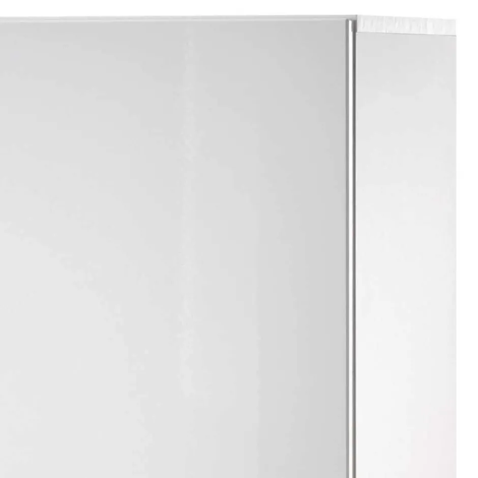 Wohnen 80x123x35 Hochglanz Vitrinenschrank in Weiß - Timmona