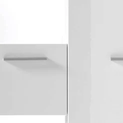 Wohnen 80x123x35 Hochglanz Vitrinenschrank in Weiß - Timmona