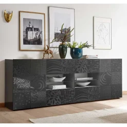 Wohnen 241x84x42 Hochglänzendes Sideboard in Grau - Ipatal