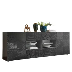 Wohnen 241x84x42 Hochglänzendes Sideboard in Grau - Ipatal