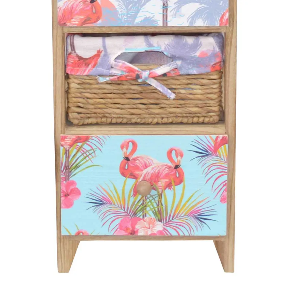 Wohnen 30x90x30 Hochkommode in Braun & Bunt - Drawa