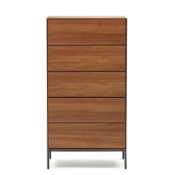 Wohnen 60x114x40 Hochkommode in Nussbaumfarben - Milena