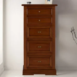 60x119x38 Hochkommode in Walnuss Braun - Istefanio^Wohnen Discount