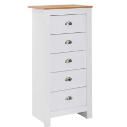 Wohnen 53x114x39 Hochkommode mit fünf Schubladen - Intora