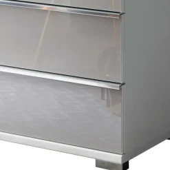 Wohnen 75x120x42 Hochkommode mit Glas Front - Nucina